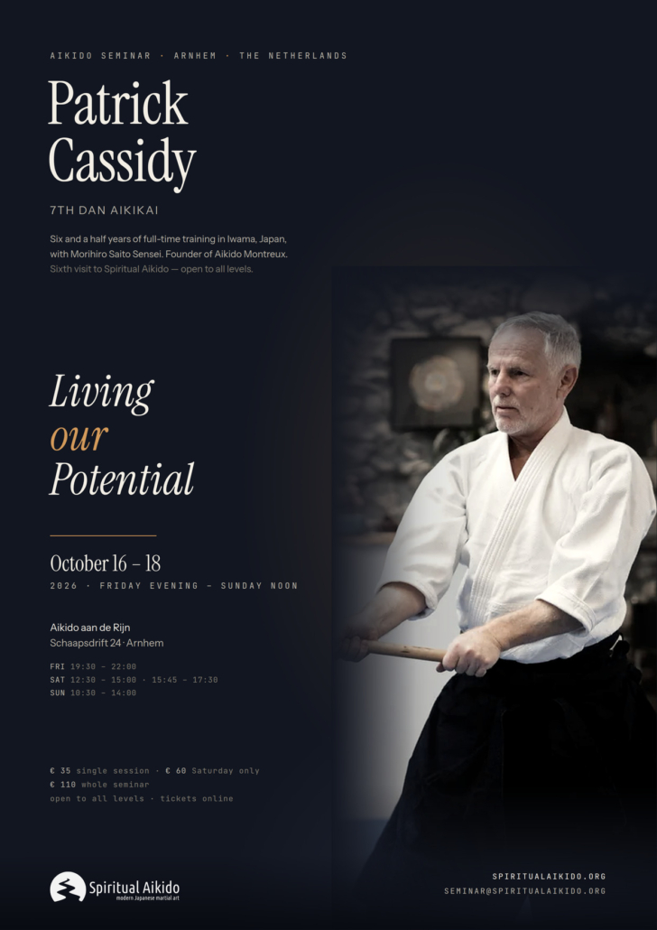 Poster: Aikido seminar with Patrick Cassidy, Arnhem, 16-18 October 2026